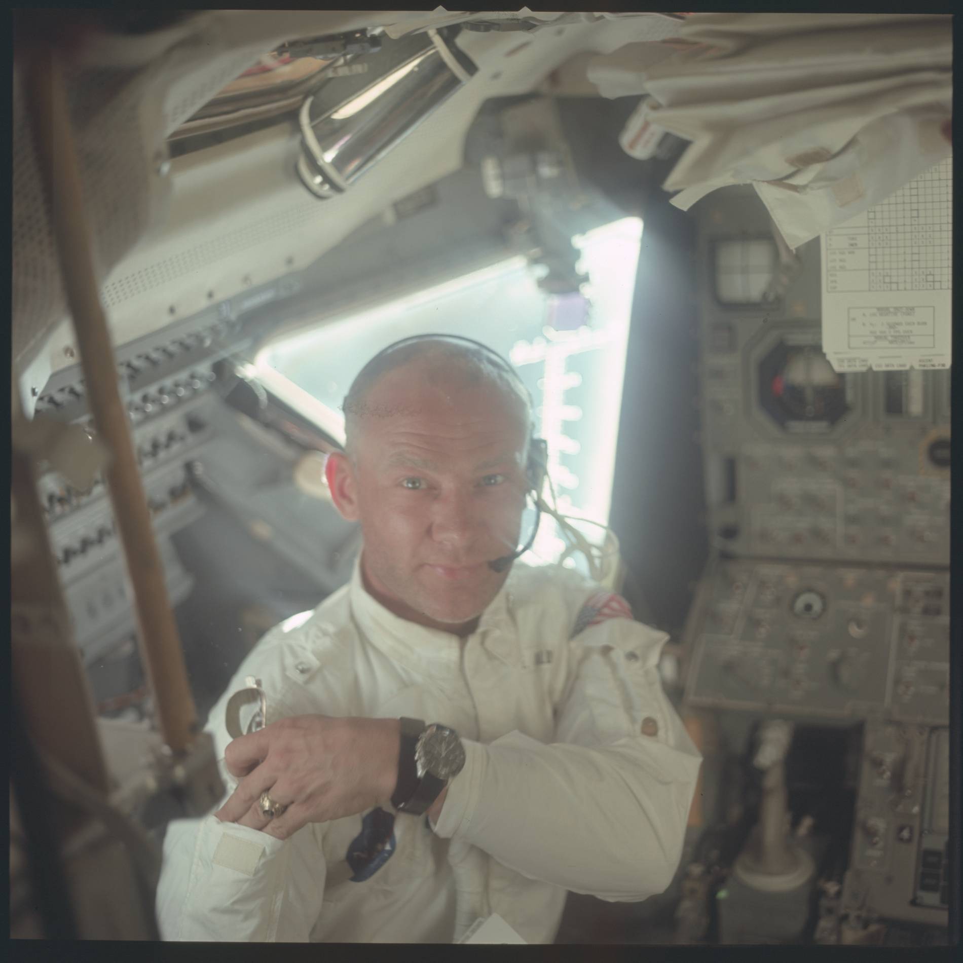 buzz aldrin in space during the apollo 11 mission