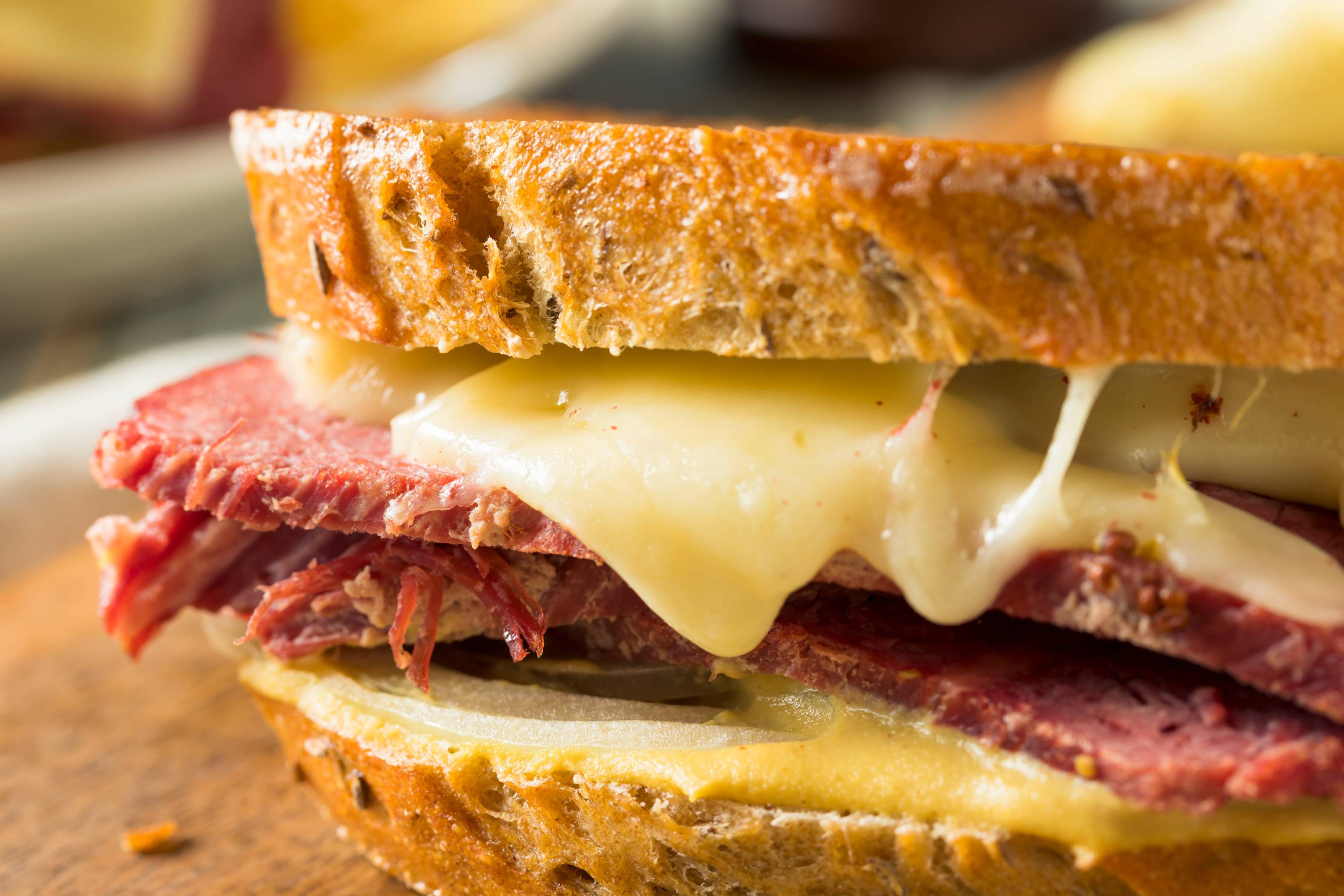 Corned Beef and Sauerkraut Grilled Cheese by Andrea Correale