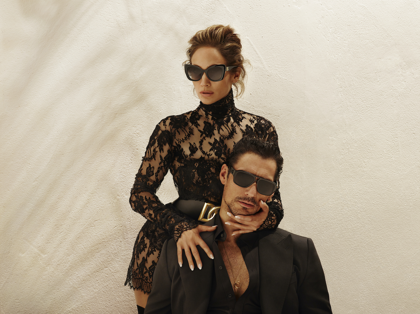 Jennifer Lopez and David Gandy in Dolce & Gabbana eyewear campaign