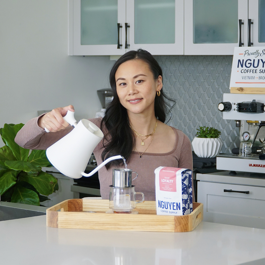 Sahra Nguyen Brewing with a Phin Filter