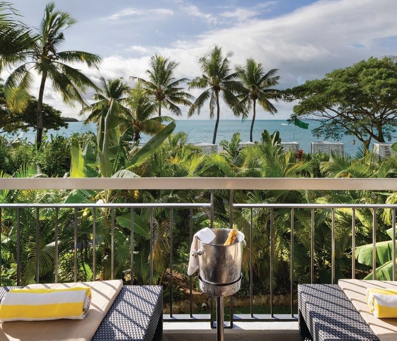 Views of the beautiful Nadi Bay abound from Sofi tel Fiji Resort & Spa’s ocean-facing guest rooms PHOTO COURTESY OF SOFITEL FIJI RESORT & SPA