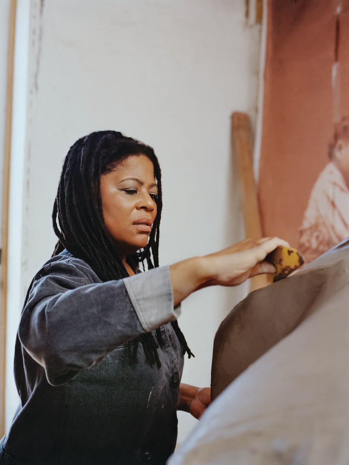 Simone Leigh at work in Brooklyn preparing for the U.S. Pavilion presentation at the Venice Biennale Arte 2022 PHOTO BY SHANIQWA JARVIS/COURTESY OF THE ARTIST AND MATTHEW MARKS GALLERY