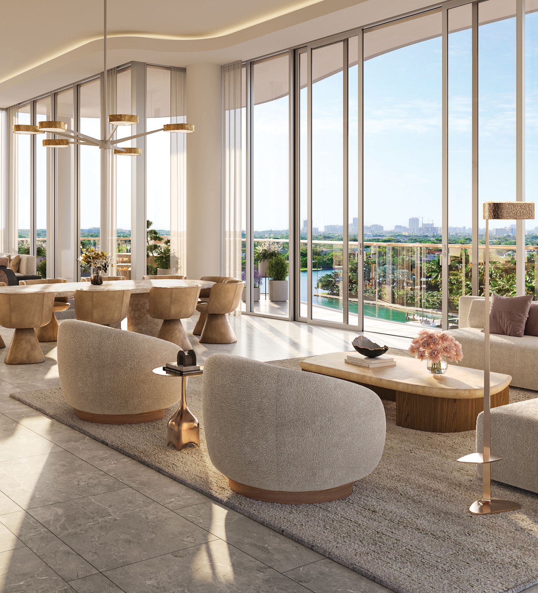The most expensive unit, Penthouse 1, recently sold asking $12 million—a record-setting price for Miami’s Bay Harbor Islands. RENDERINGS BY WILLIAMS NEW YORK