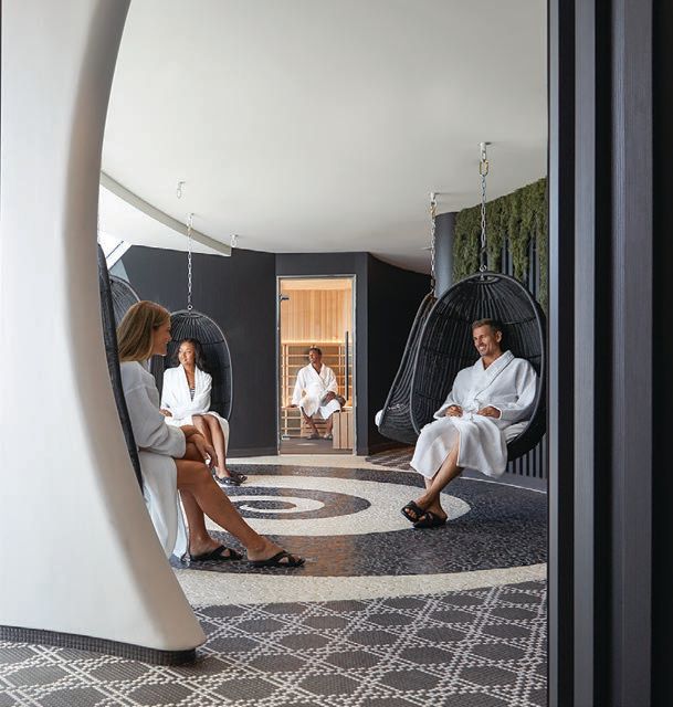 The new cruise ship’s sleek wellness zone is known as The Spa. PHOTO COURTESY OF BRANDS