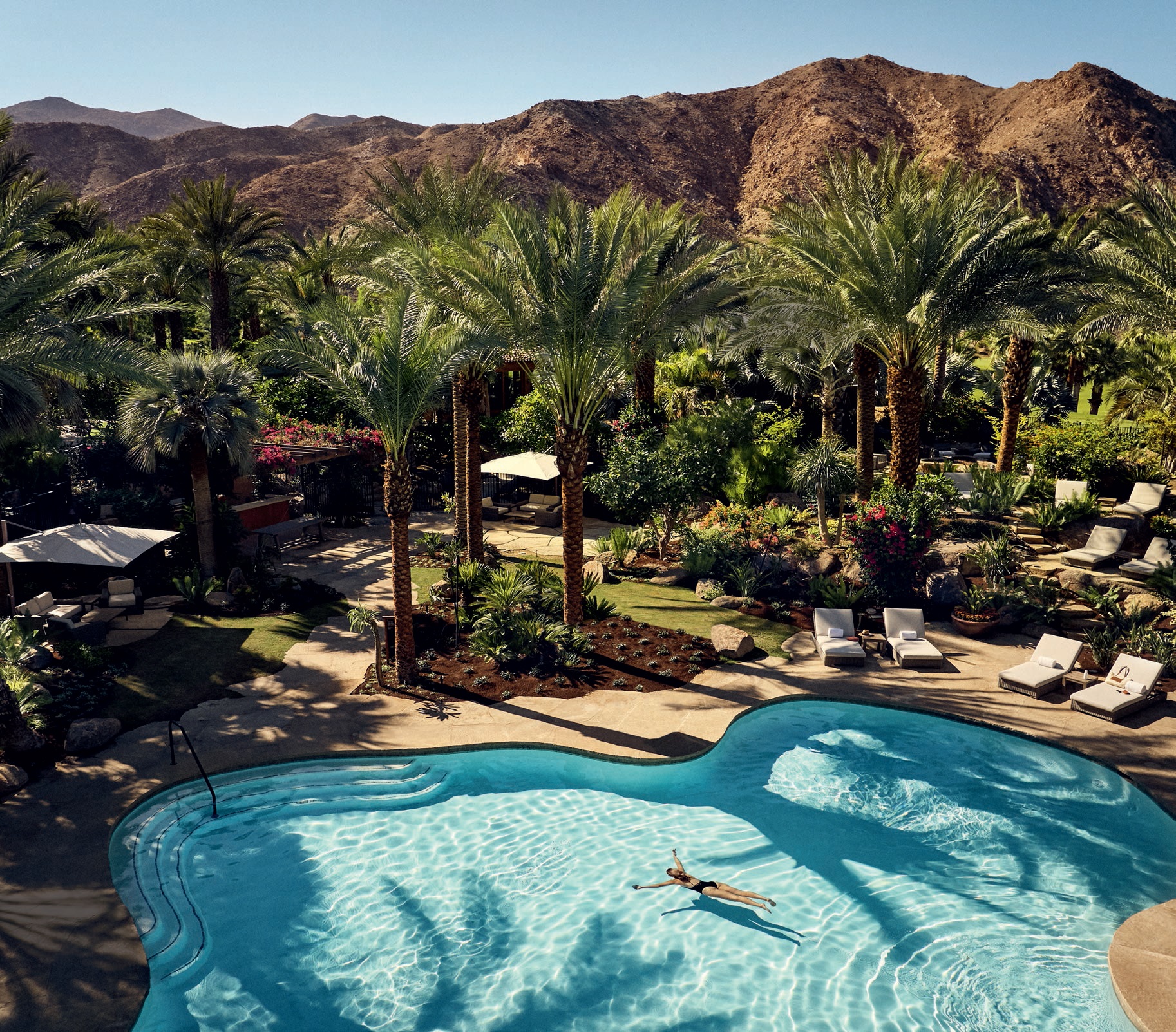 Located near Palm Springs in Rancho Mirage, Sensei Porcupine Creek boasts a stay-all-day pool and incredible views of the Santa Rosa Mountains PHOTO BY: CHRIS SIMPSON