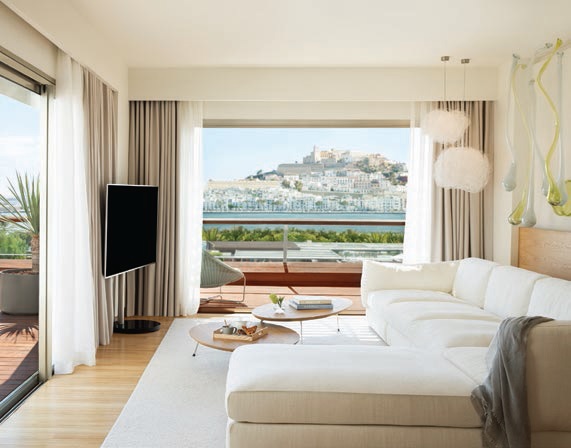 Guest rooms offer direct views of Ibiza’s Dalt Vila PHOTO COURTESY OF IBIZA GRAN HOTEL