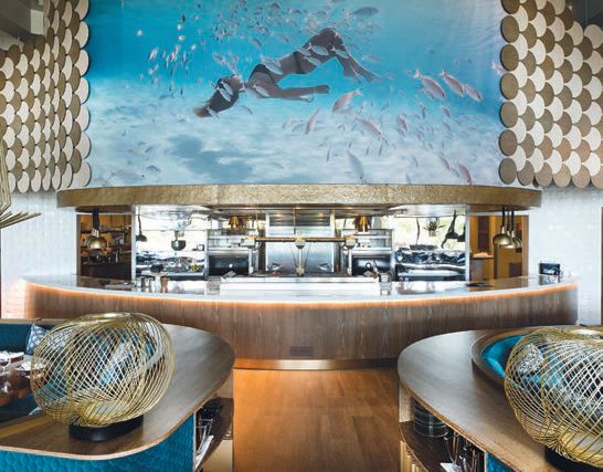 The open kitchen at Fish by José Andrés. PHOTO COURTESY OF ATLANTIS PARADISE ISLAND