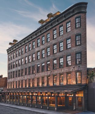 RH Guesthouse occupies a restored and reimagined triangular loft building constructed in 1887 and is mere steps from the brand’s RH New York Gallery location in the Historic Meatpacking District. PHOTO COURTESY OF BRAND
