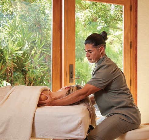 Stress-melting spa treatments include everything from customized facials to a four-handed massage with ayurvedic shirodhara PHOTO BY: NOAH WEBB