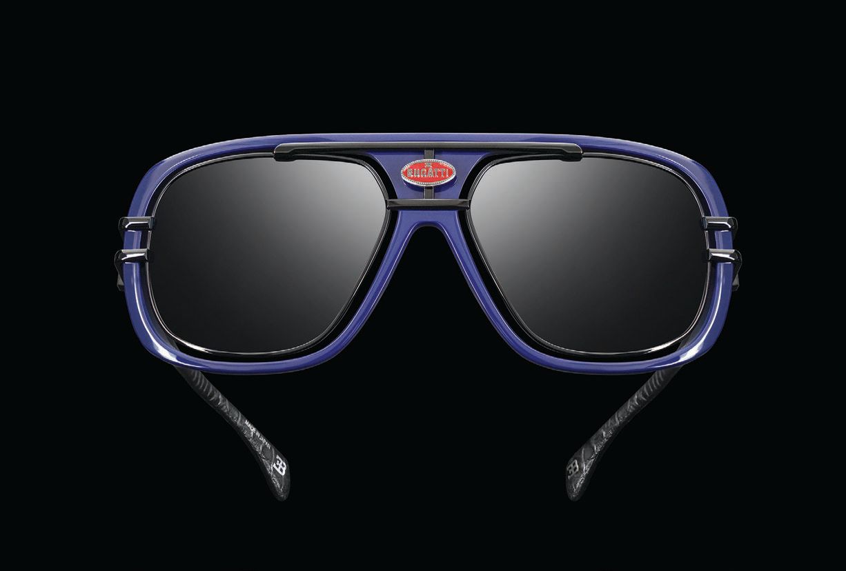 Handcrafted with sterling silver hardware and embossed leather temples, Bugatti Eyewear style 7 is available in four colorways PHOTO COURTESY OF BUGATTI EYEWEAR