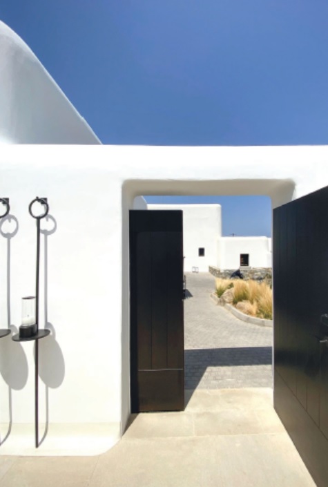 Cycladic minimalism with modern touches marks the design of this breathtaking new resort on Mykonos. PHOTO BY MICHAEL MCCARTHY