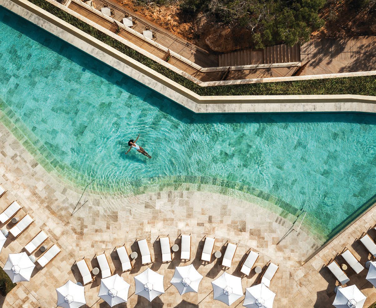 The dreamy pool and lounge at Six Senses Ibiza. PHOTO COURTESY OF BRANDS
