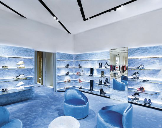 The opulent shoe display at Versace at The Shops at Crystals PHOTO COURTESY OF BRANDS