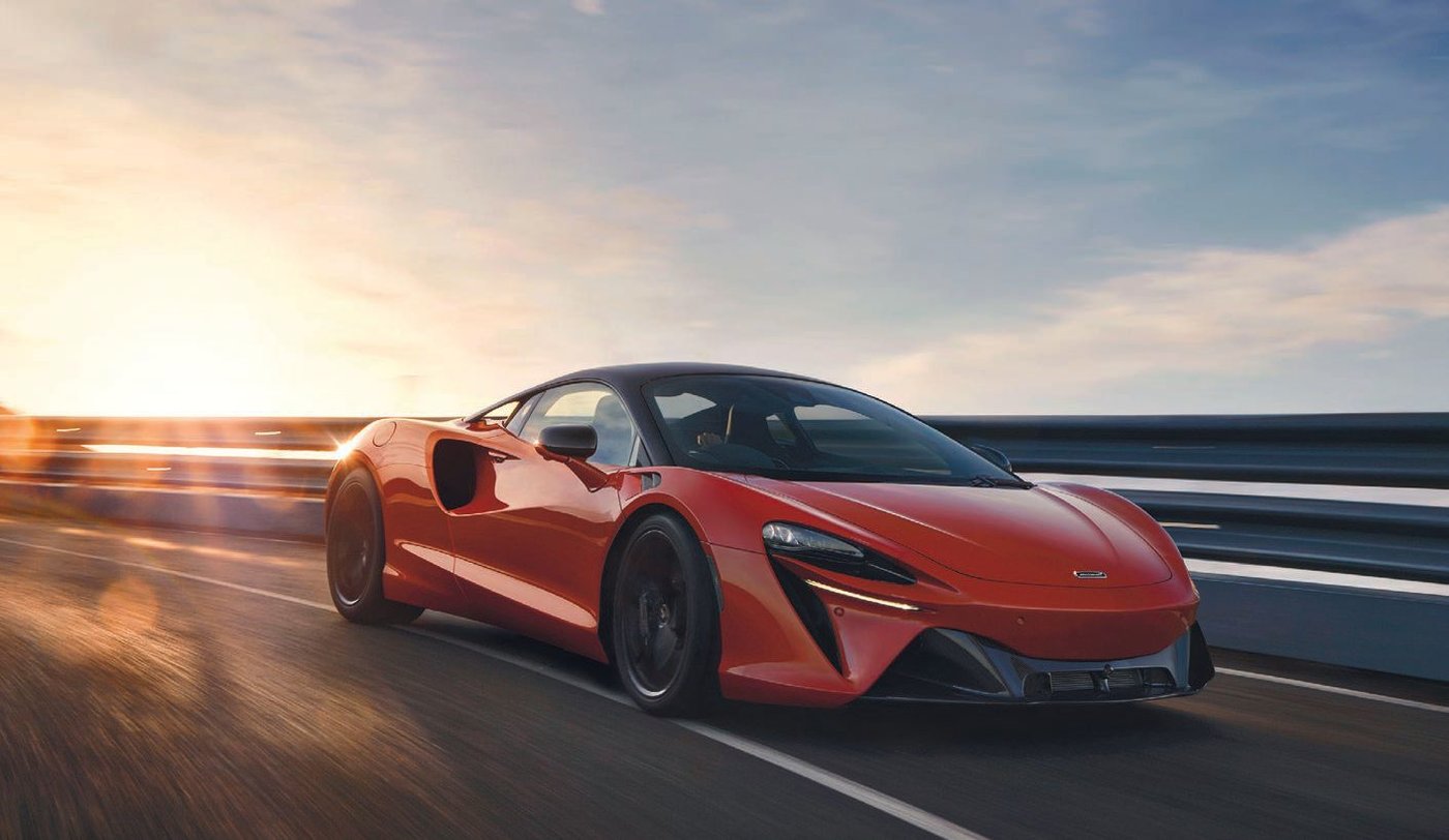 The V-6 engine’s 671 brake horsepower takes the McLaren Artura from 0 to 60 in three seconds  PHOTO COURTESY OF BRAND