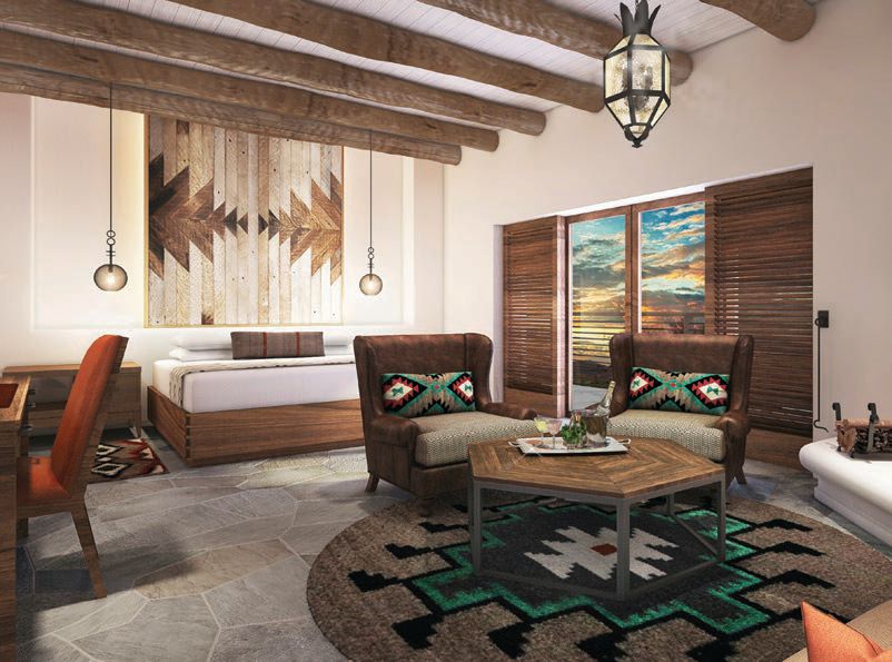 A Boulders guest room, with decor inspired by the Hohokam culture. PHOTO COURTESY OF BRANDS