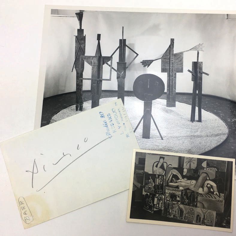 Three photographs of Pablo Picasso artworks, one signed, from the collection of Alfred Barr. PHOTO COURTESY OF VENUES