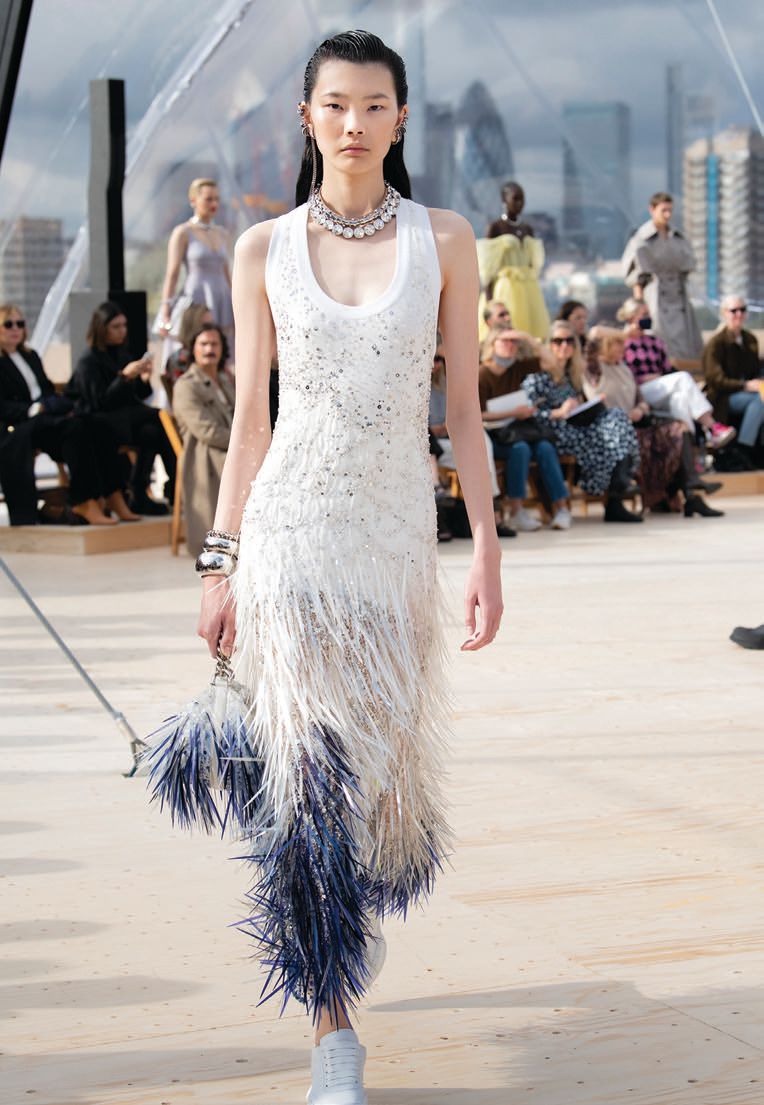 An embellished look from the spring/summer ’22 collection walked the runway PHOTO COURTESY OF BRAND