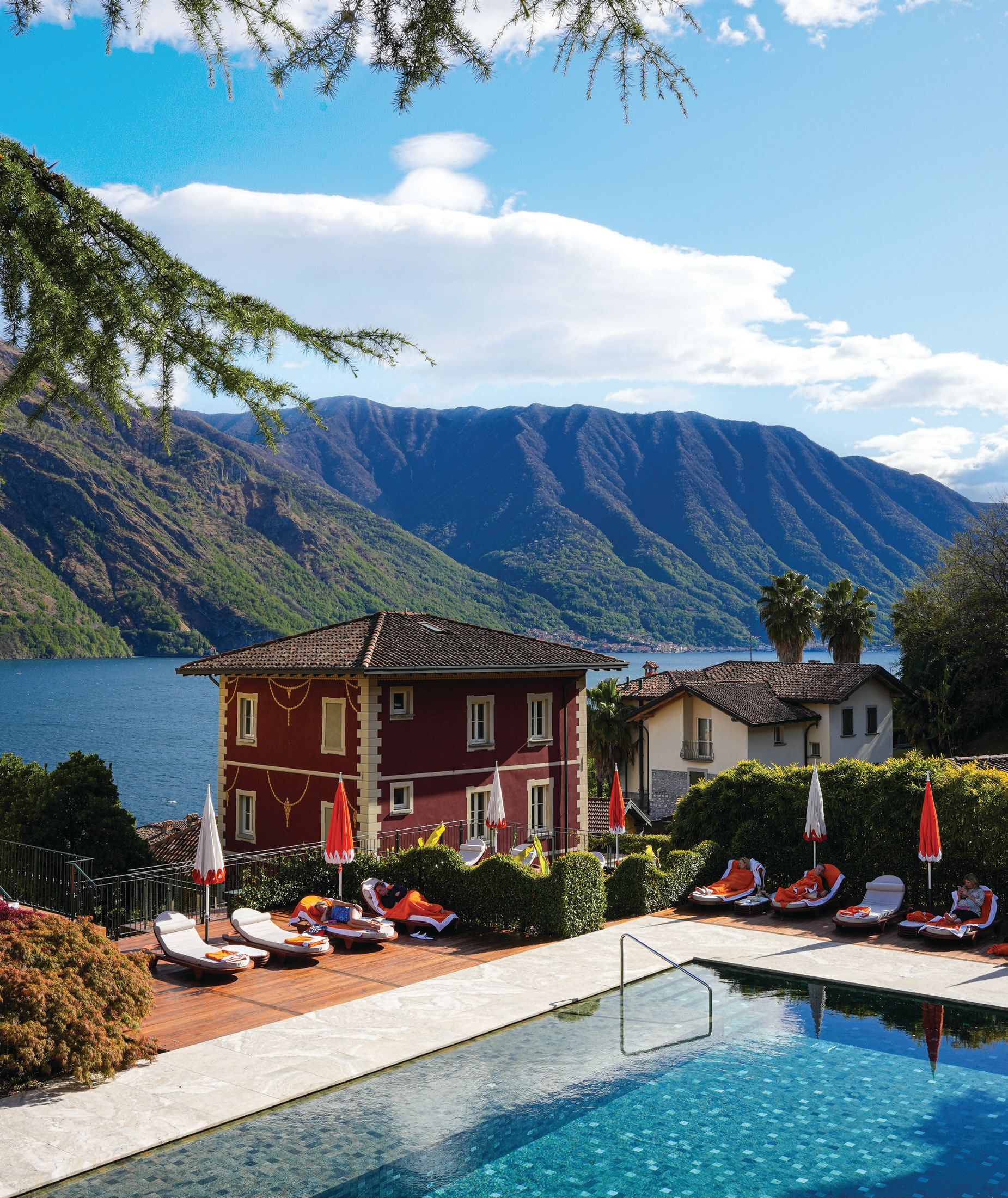 The view of the lake from one of the pools at Grand Hotel Tremezzo, the oldest resort on Italy’s Lake Como PHOTO BY MICHAEL MCCARTHY