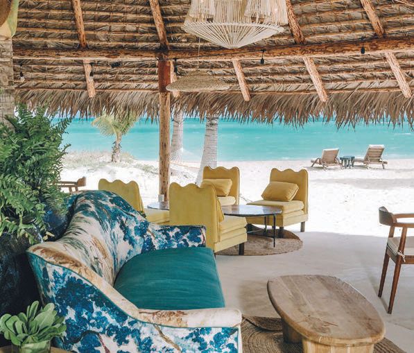 A palapa at Kamalame Cay is perfect for sipping cocktails and dining on the beach PHOTO COURTESY OF ATLANTIS PARADISE ISLAND 