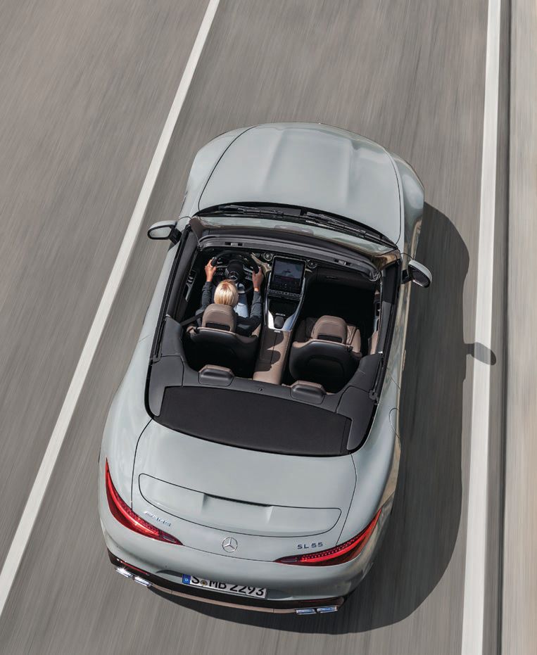 Drop the top and head for the open road in Mercedes’ redesigned SL. PHOTO COURTESY OF BRANDS