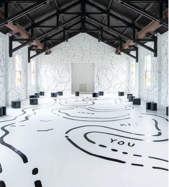 Shantell Martin’s work in The May Room, as part of her 2019 series on Governors Island PHOTO BY TIMOTHY SCHENCK