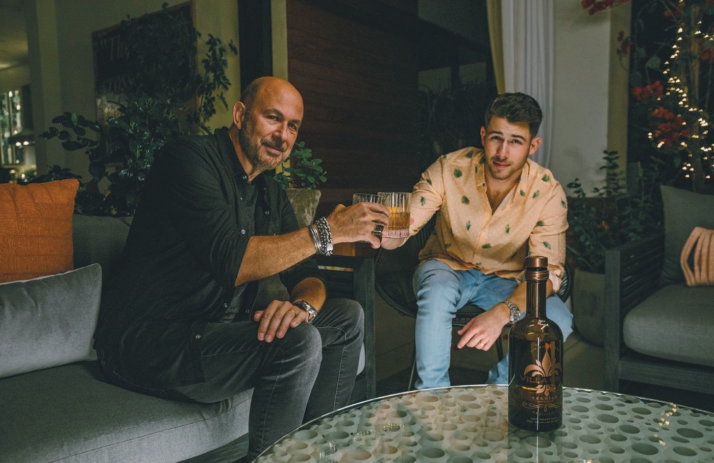 John Varvatos and Nick Jonas celebrate their latest collaboration, Villa One Tequila PHOTO COURTESY OF VILLA ONE TEQUILA