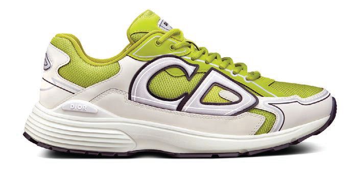 Dior Men yellow mesh and white technical fabric B30 sneaker, dior.com PHOTO COURTESY OF BRANDS