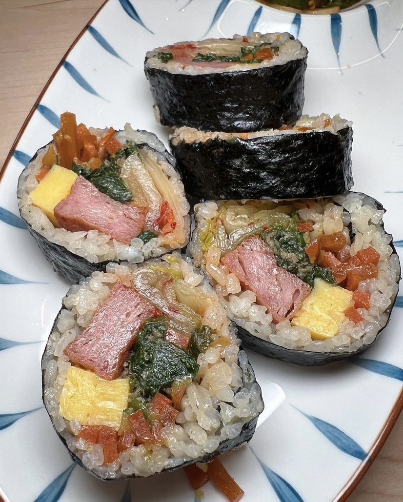 kamasu's fried spam and egg futomaki