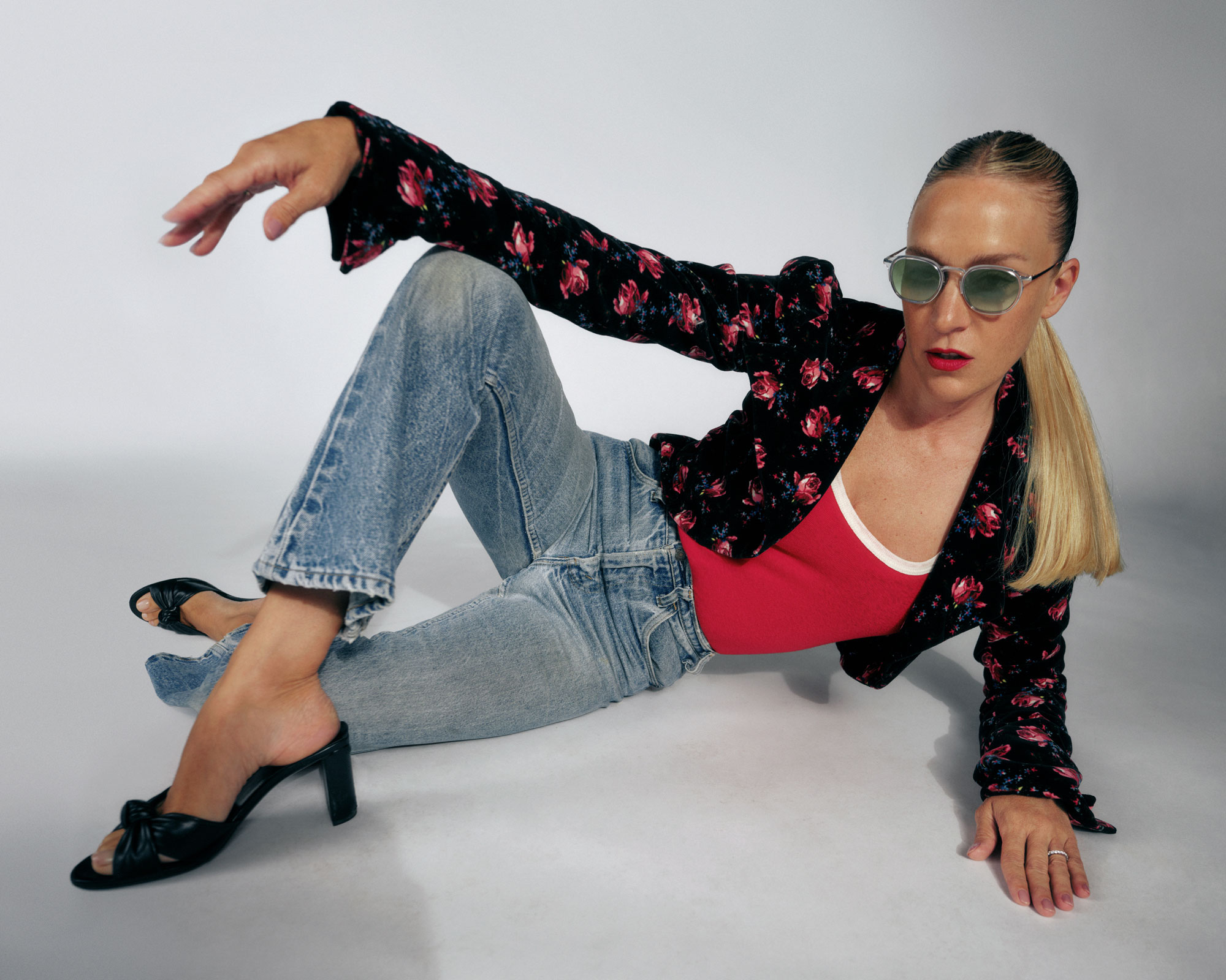 chloe Sevigny models her warby parker eyewear collection
