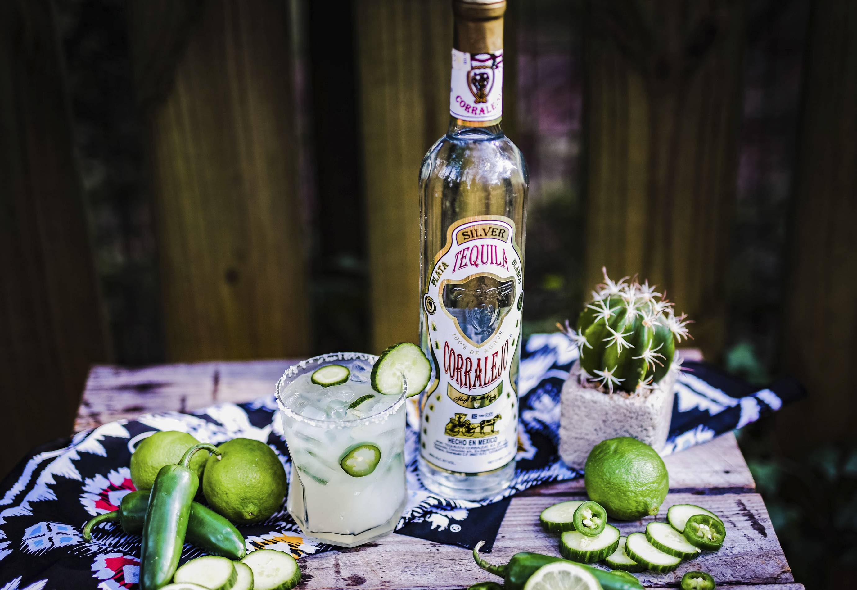 spicy cucumber margarita from corralejo tequila