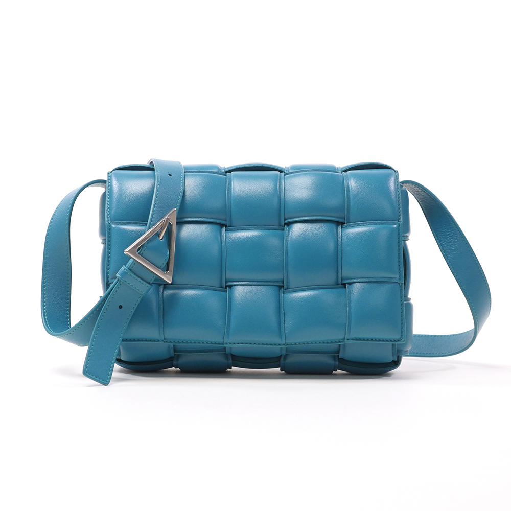 Bottega Veneta Padded Cassette Leather Cross-body Bag, Light Blue