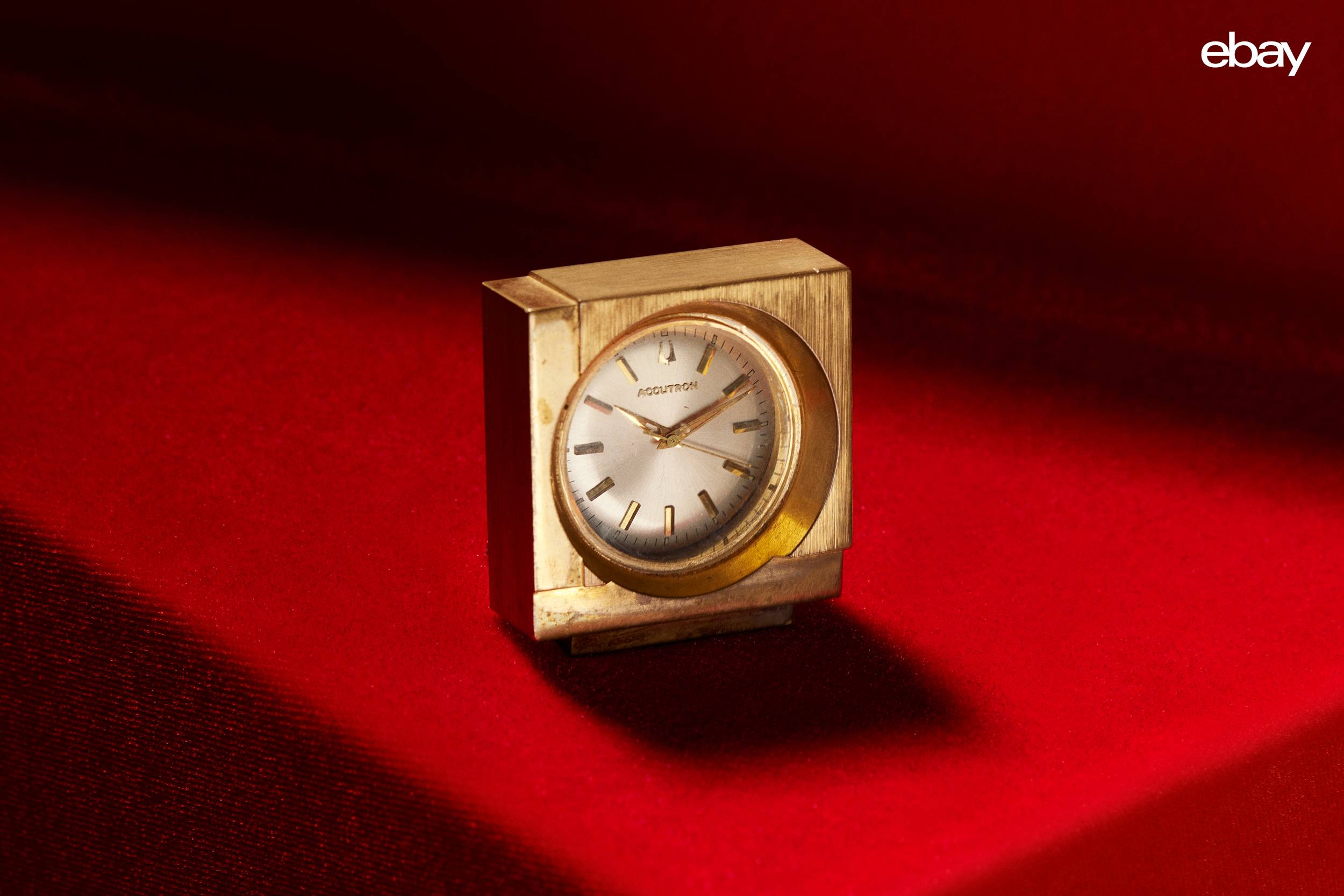 Greta Garbo's 1960's Bulova Accutron Desk Watch, available on ebay