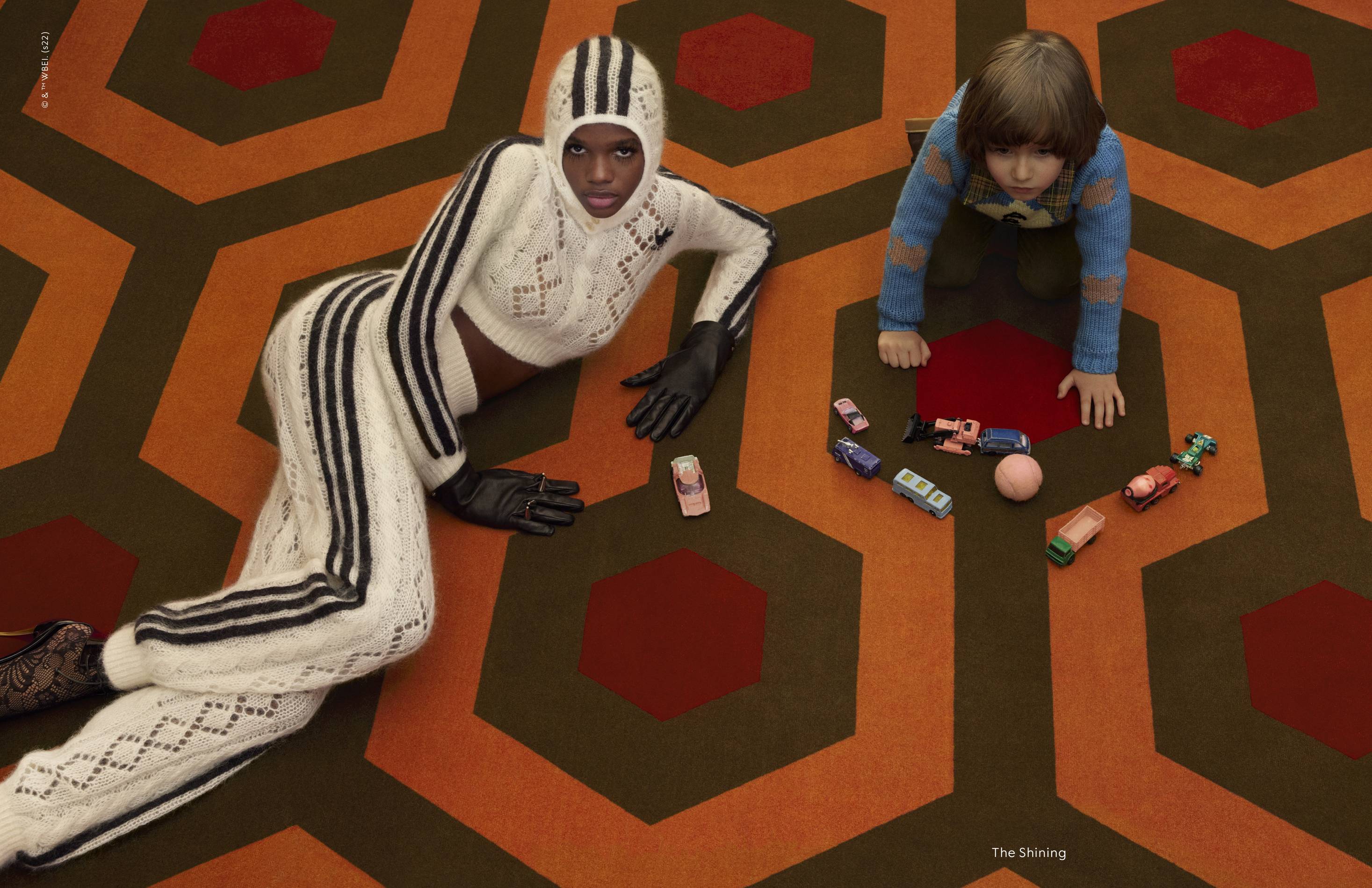 gucci x adidas exquisite campaign image still; the shining