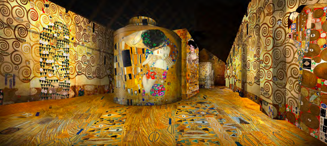 Simulation of ‘Gustav Klimt, Gold in Motion’:   akg - images / Erich Lessing;   De Agostini Picture Library / E. Lessing / Bridgeman Images -   Culturespaces / Nuit de Chine
