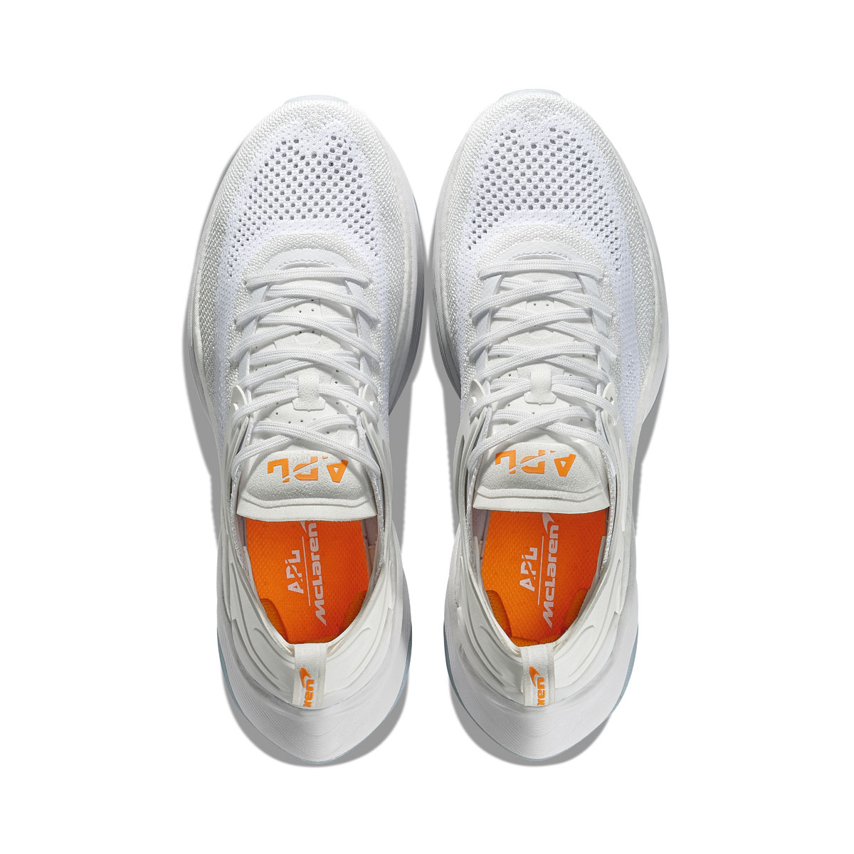 apl mclaren hyspeed shoe in white and orange