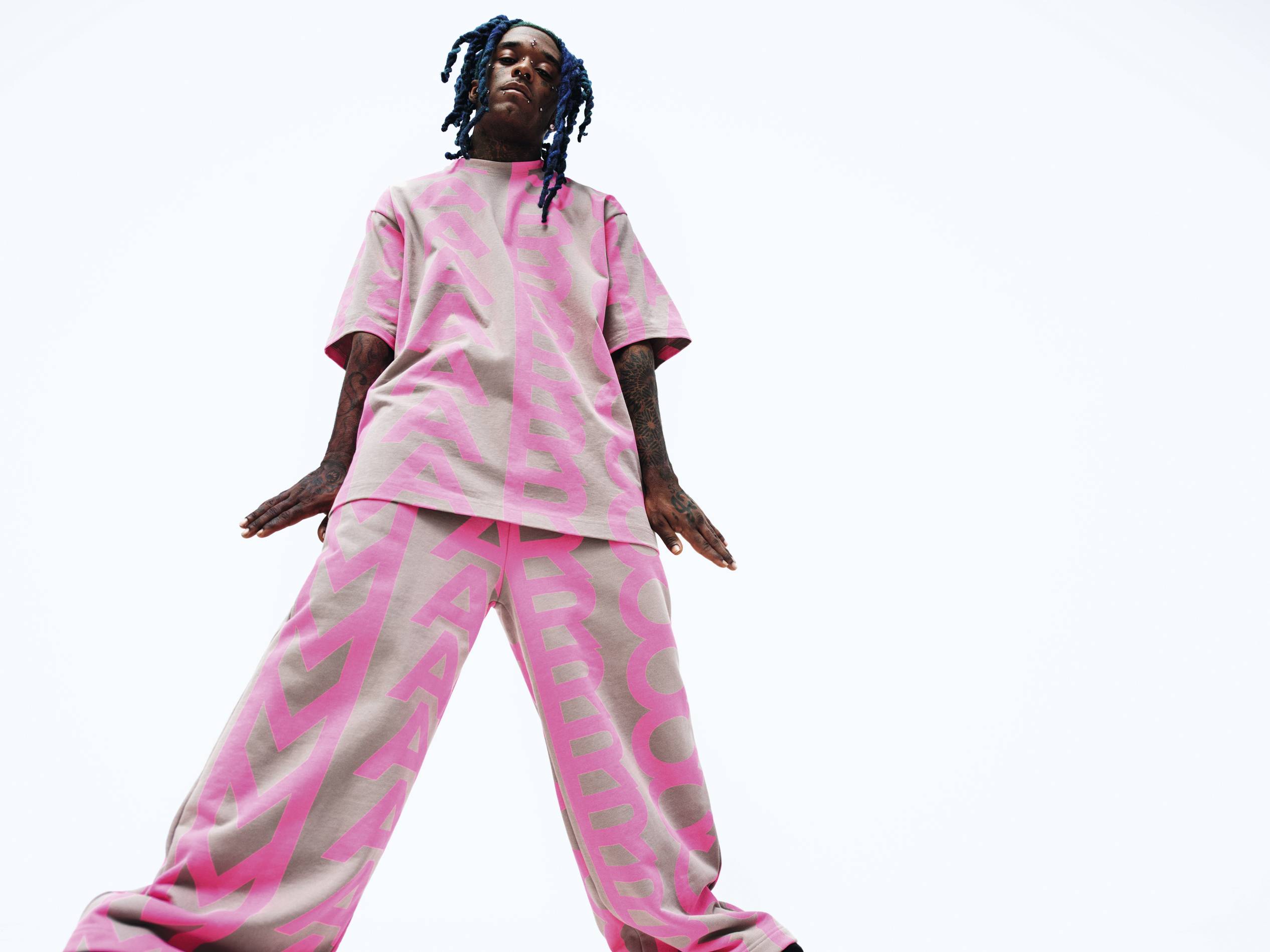 Lil Uzi Vert poses for Marc Jacobs' Spring 2022 Collection