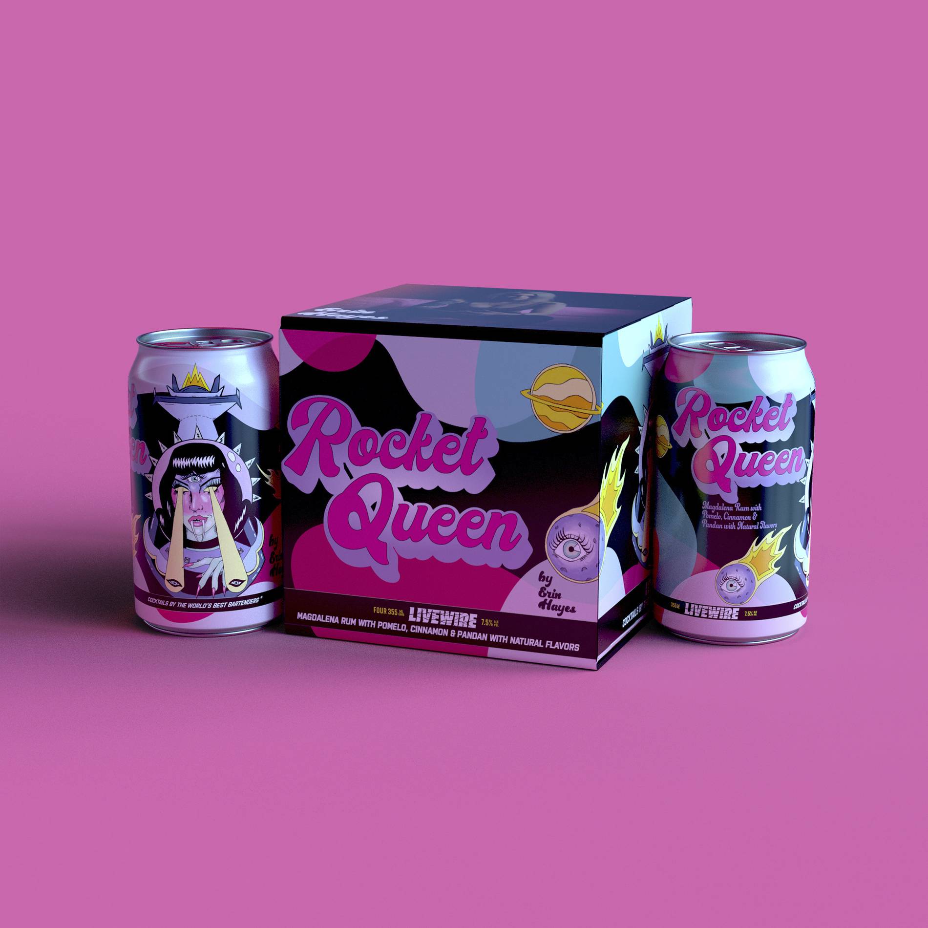 LiveWire Canned Cocktails, Rocket Queen packaging