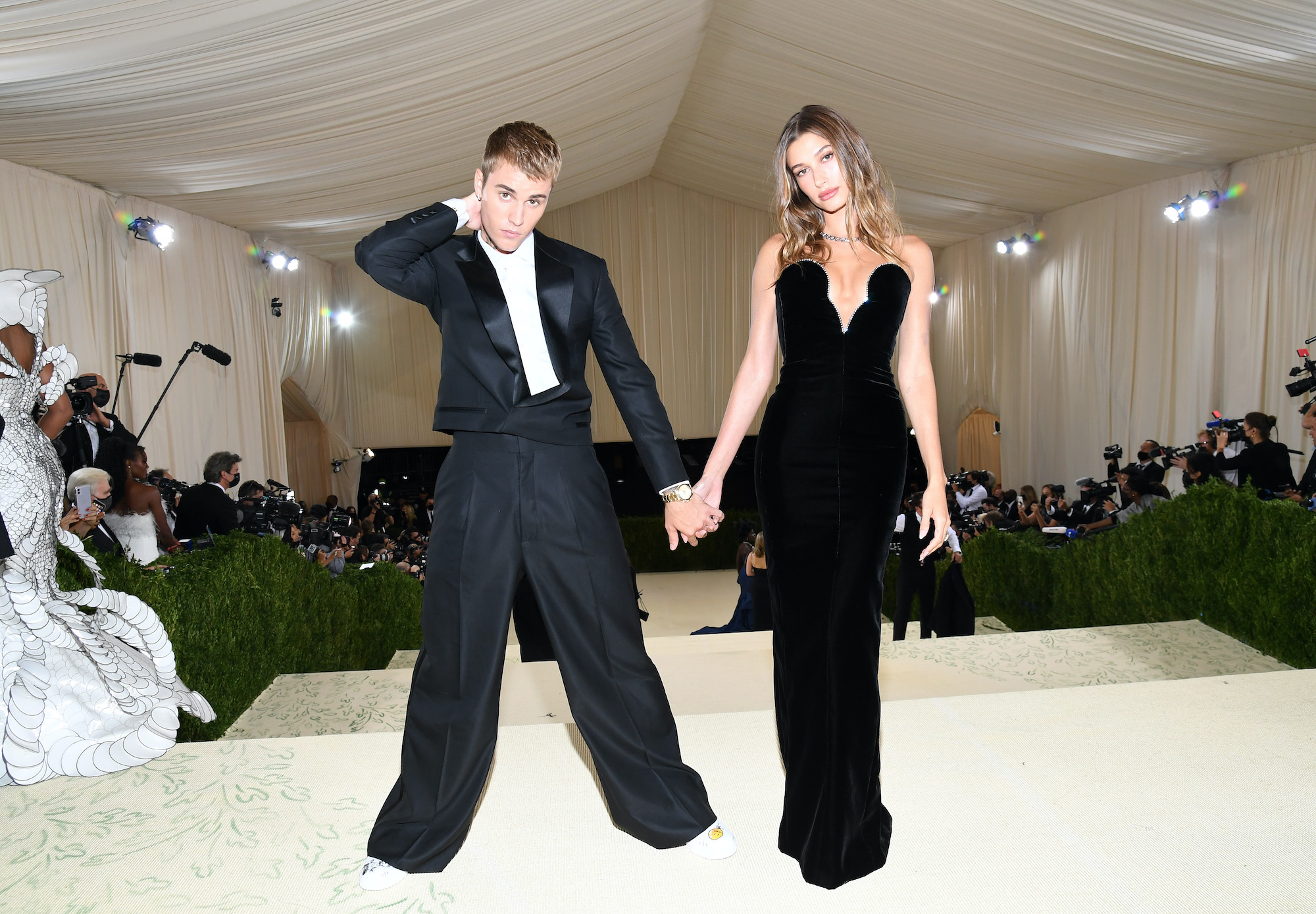 Justin and Hailey Bieber at the Met Gala in 2021