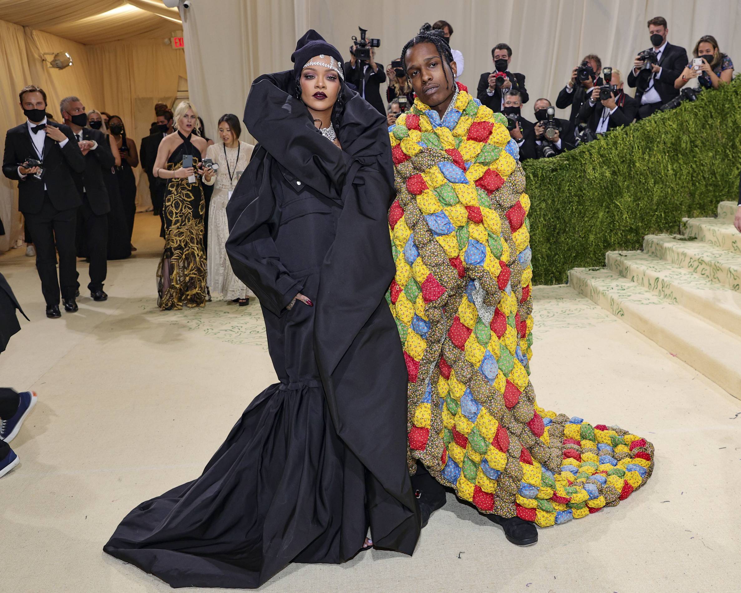 rihanna and asap rocky at the met gala in 2021