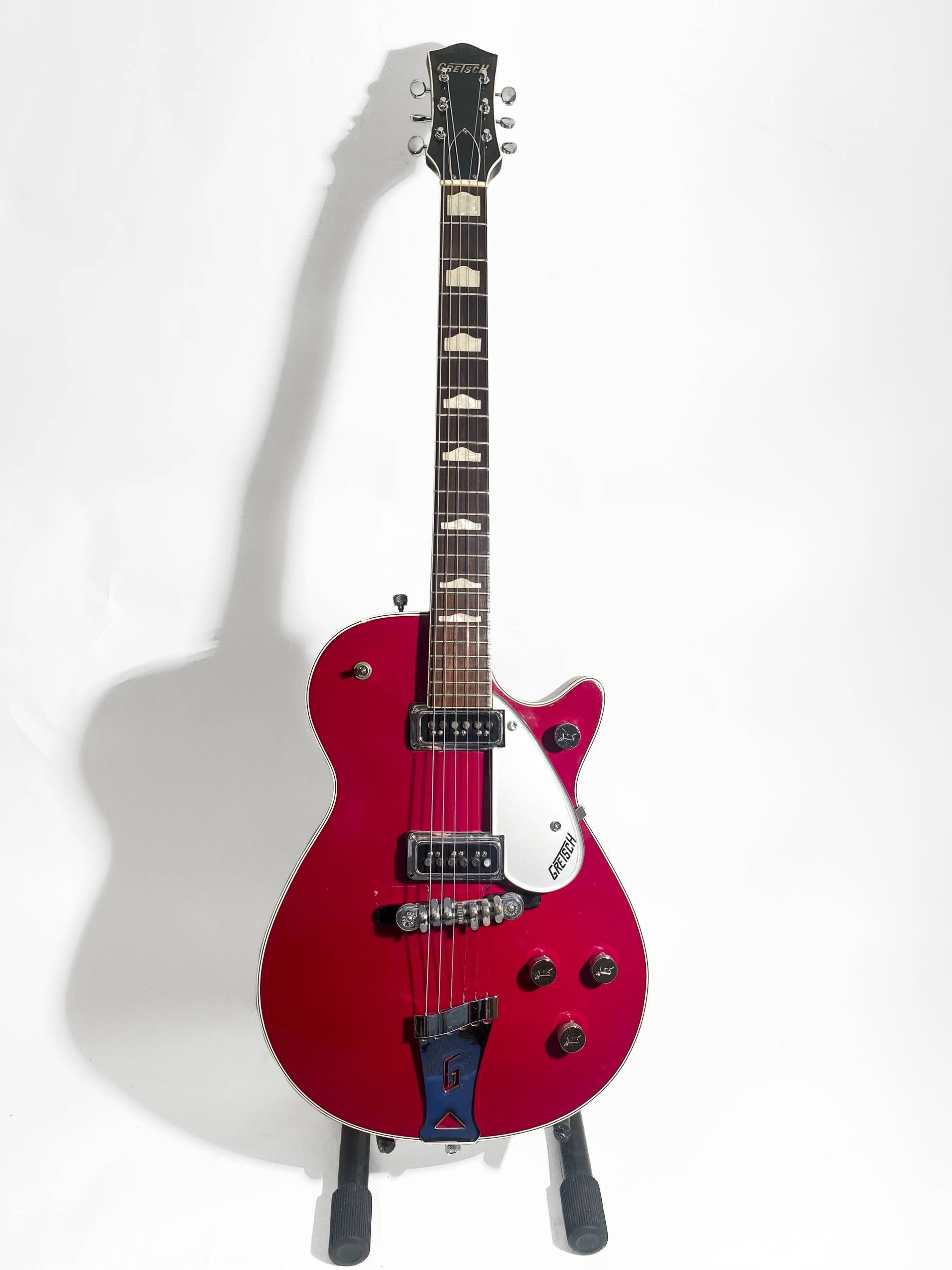Bo Diddeley’s Gretsch Jet Firebird Guitar. It is strongly believed that this is the very instrument that appeared on four of Bo’s earliest and most beloved record album covers