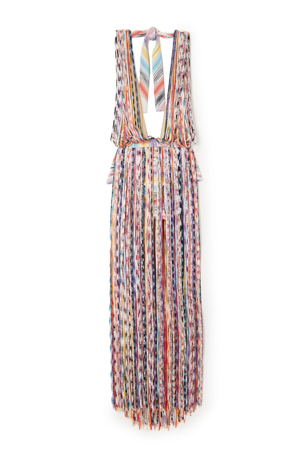 Missoni striped fringed stretch jersey cover-up