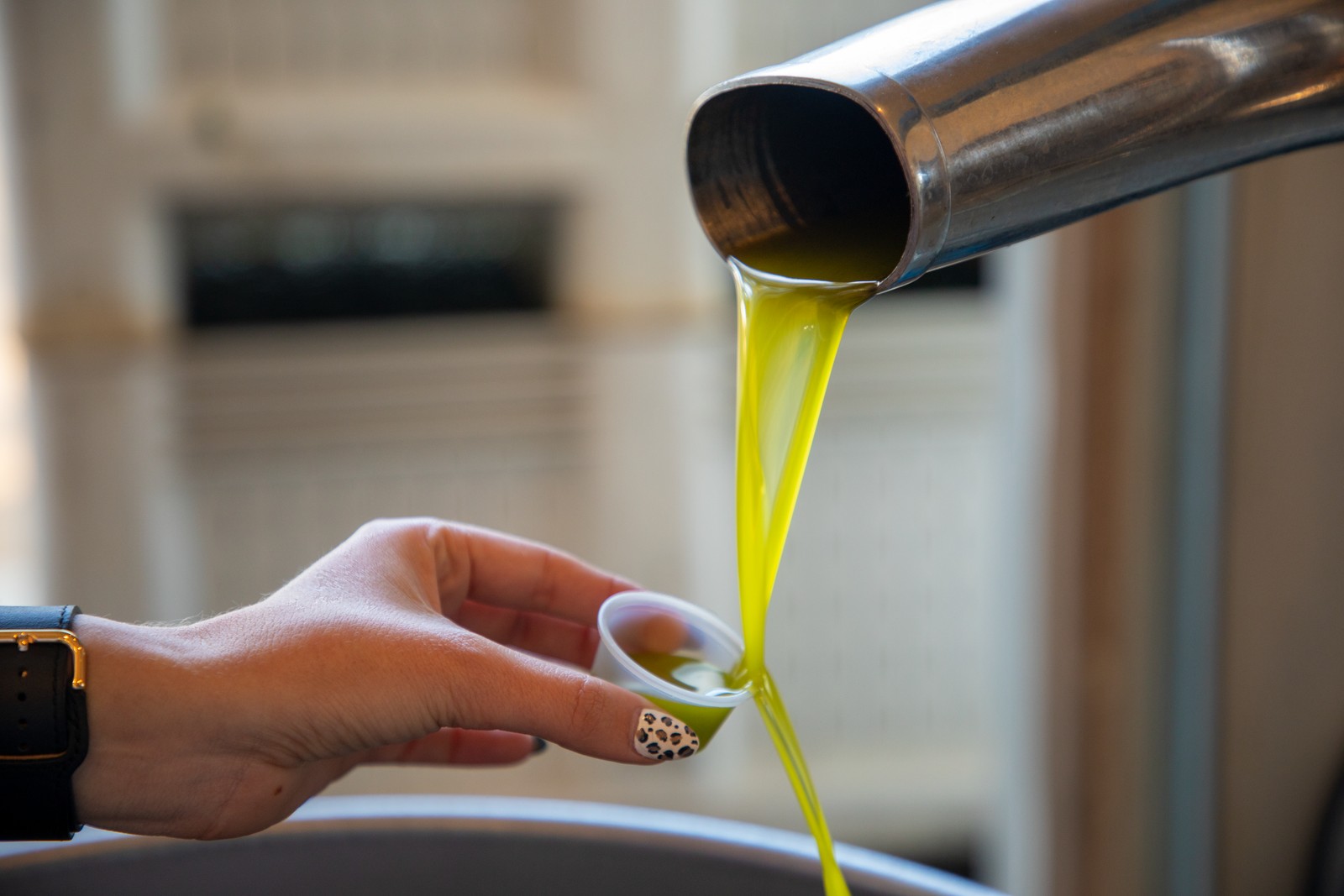 Paolivo olive oil being poured