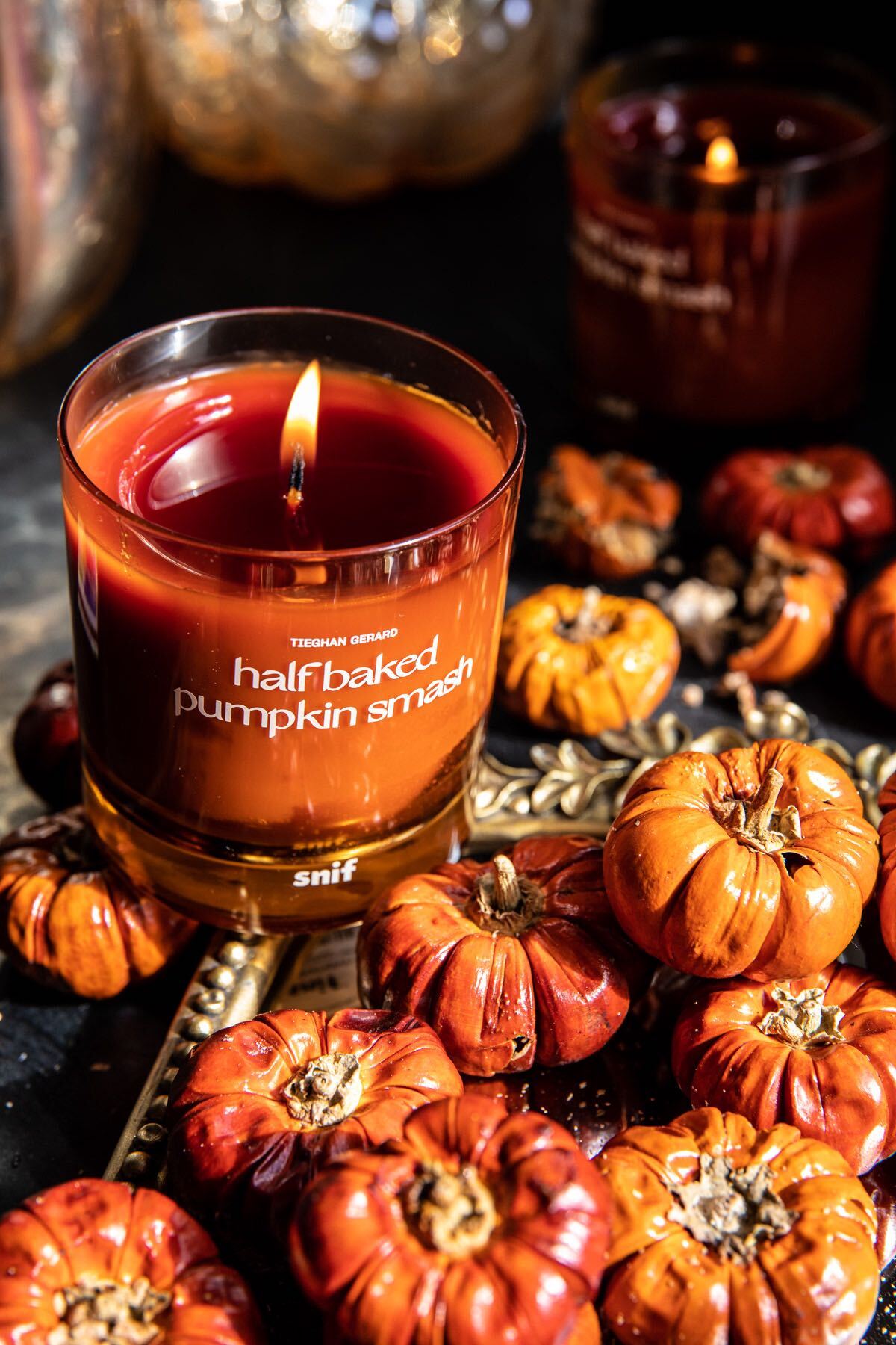 pumpkin smash candle from snif and half baked harvest