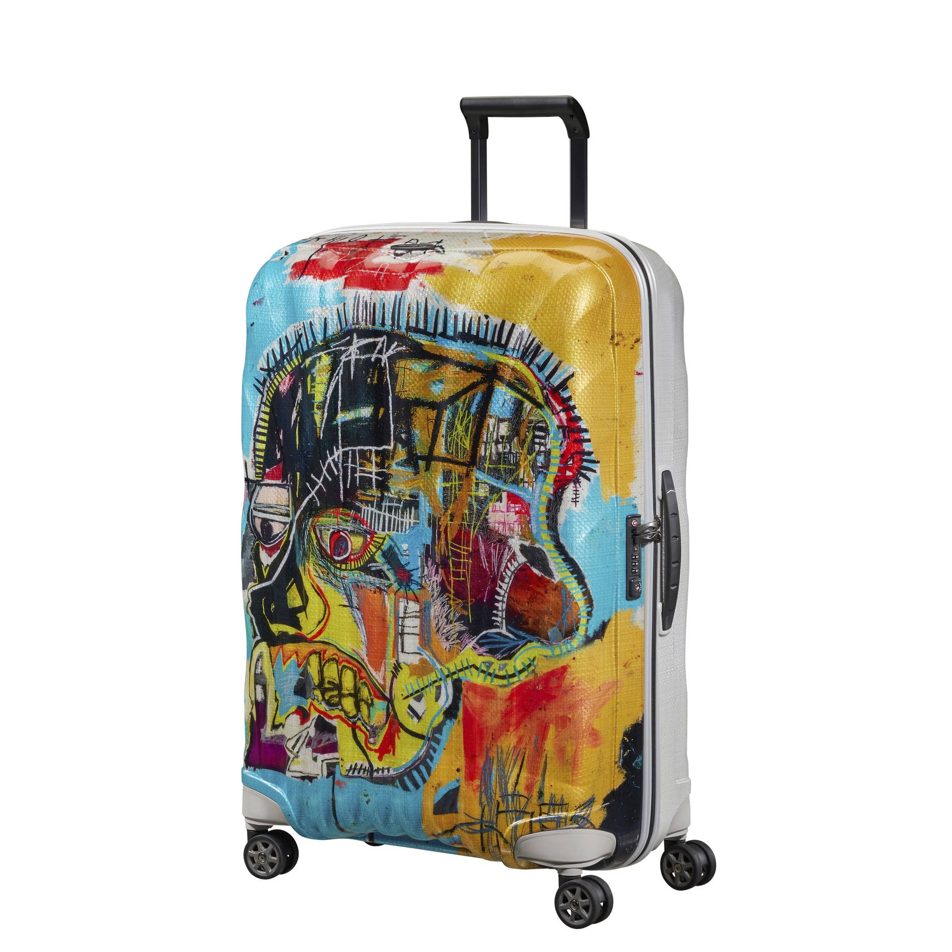 samsonite x jean-michel basquiat luggage pieces, United Skull design