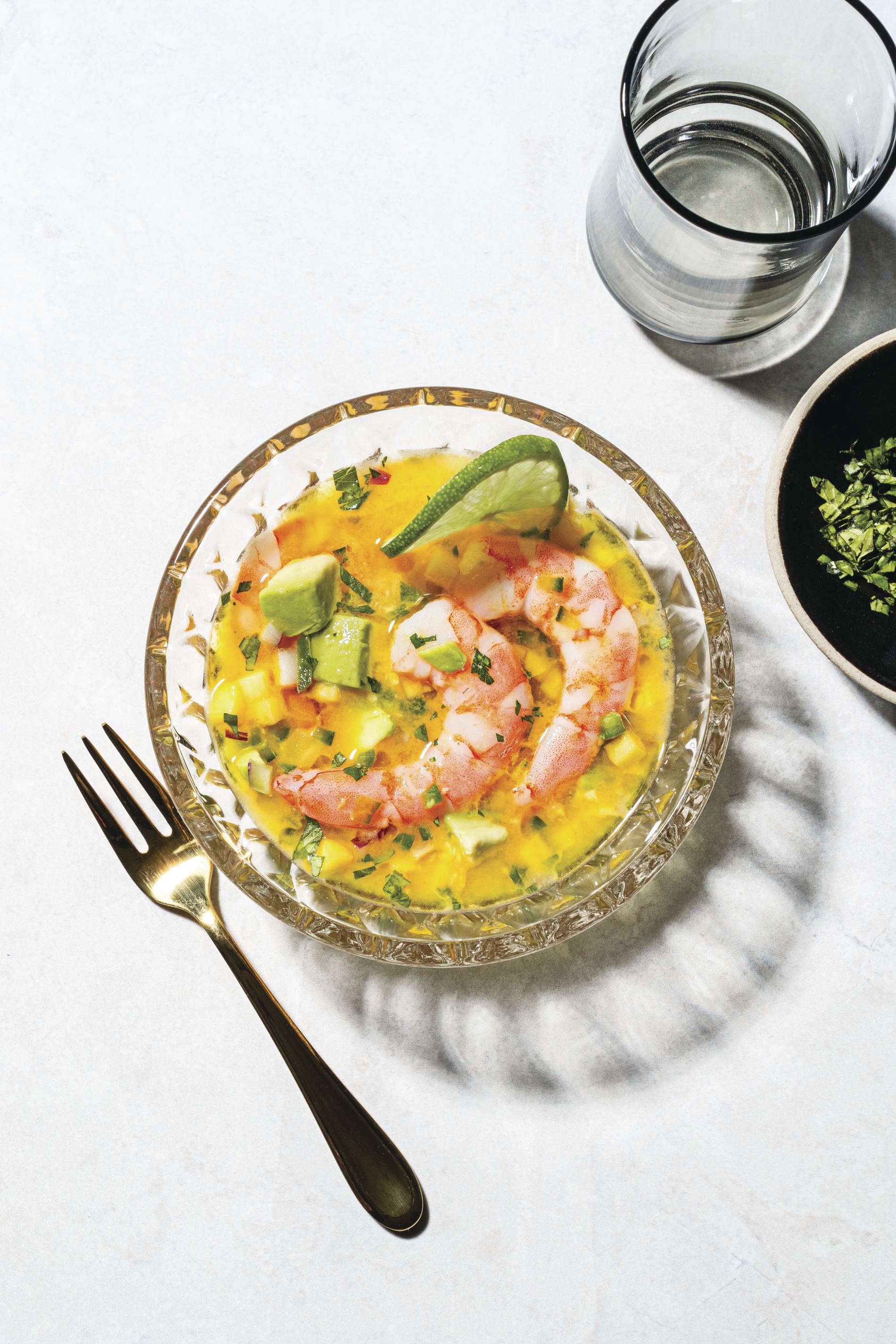 Shrimp Sous-Viche with Jalapeno and Lime Avocado 