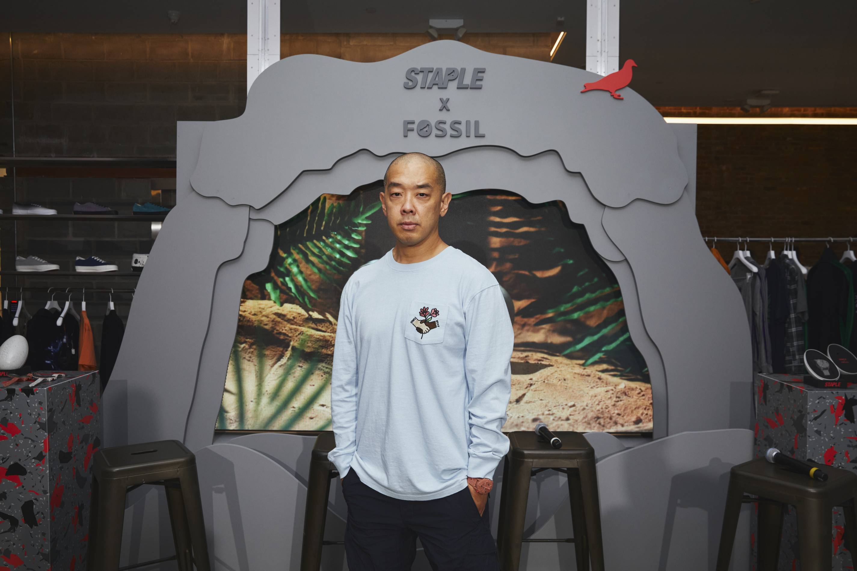 jeff staple at his fossil timepiece launch event in nyc