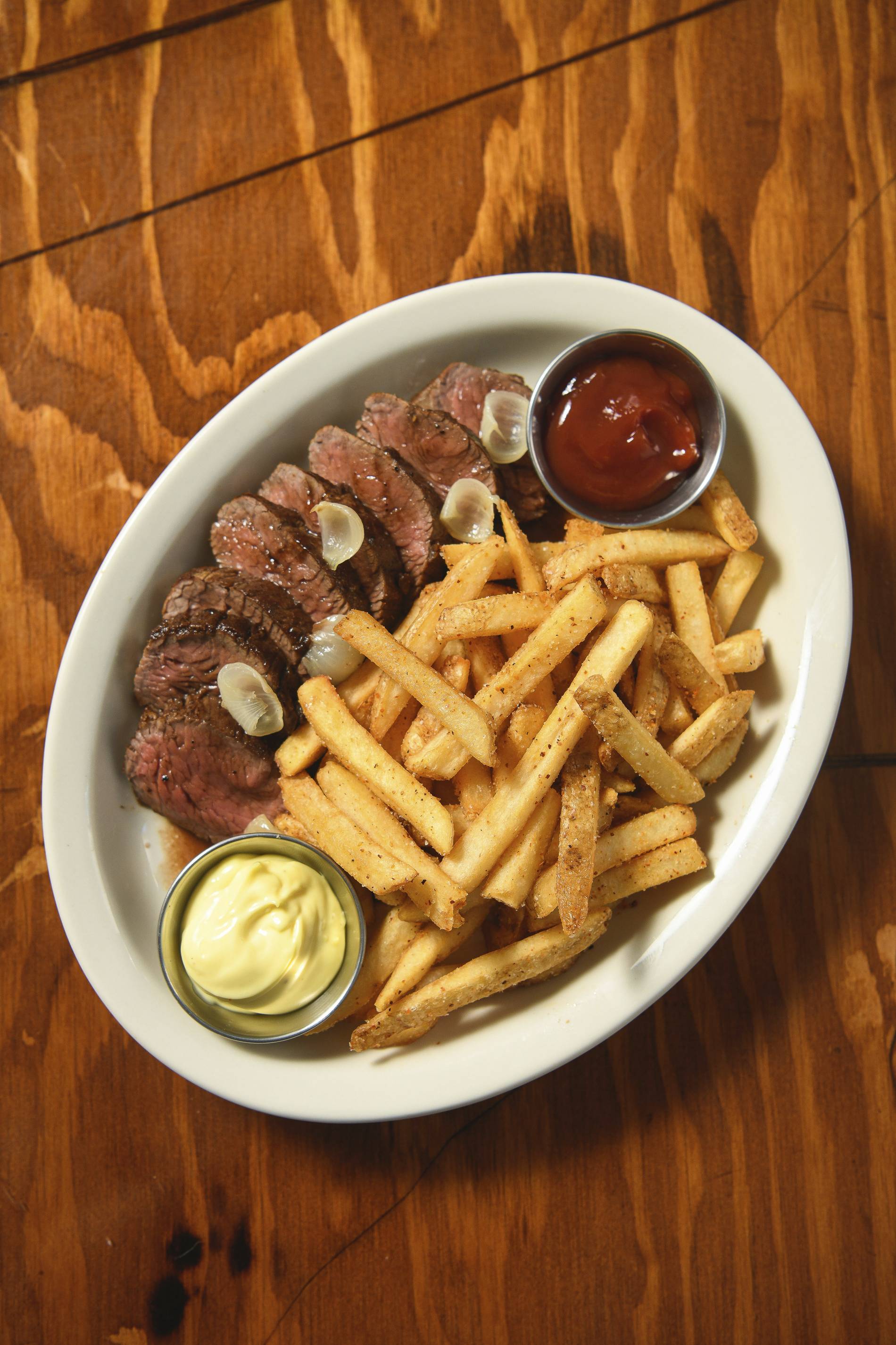 steak frites as served by cool world in nyc