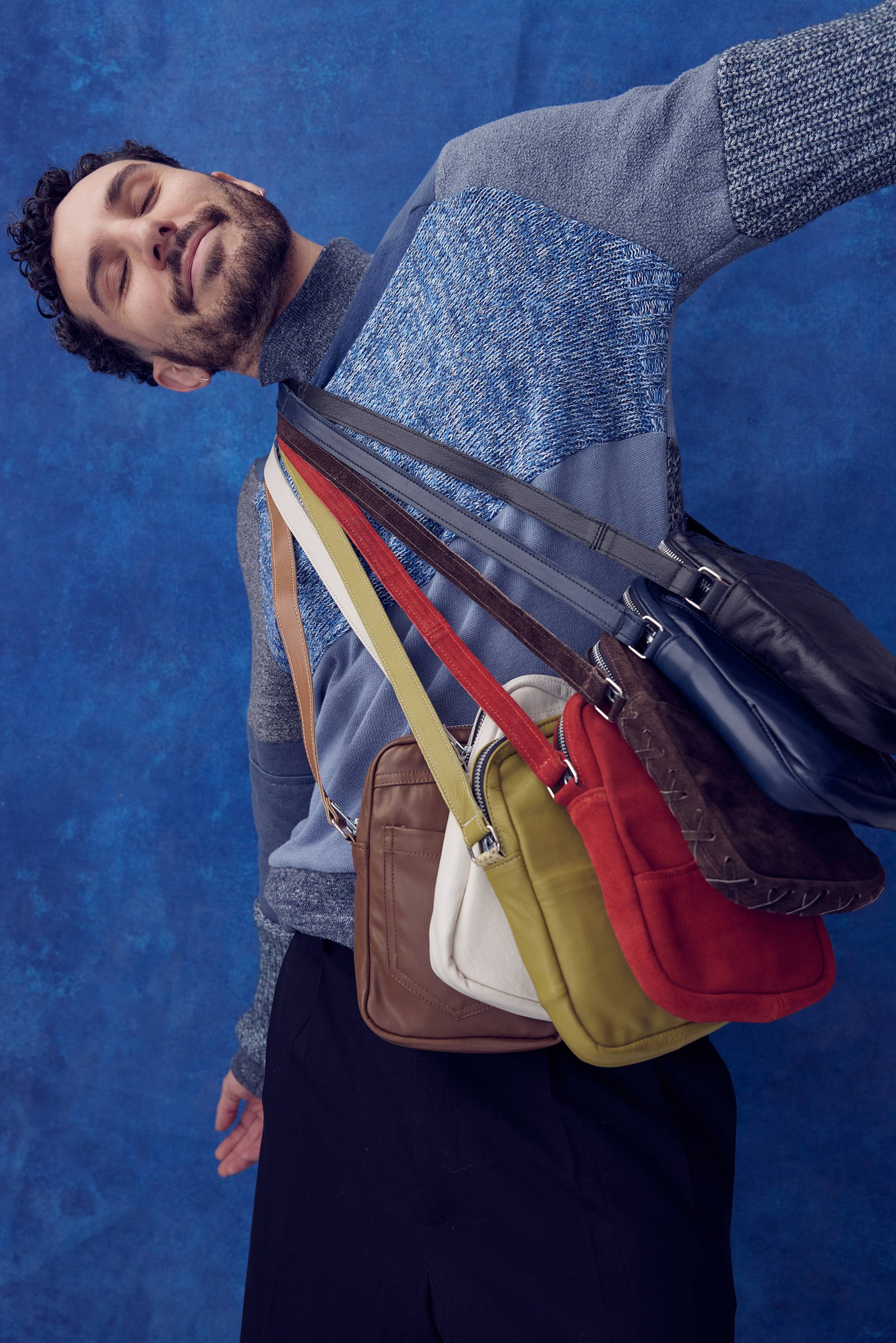 Zero Waste Daniel in crossbody bags from ThredUp holiday collection 2022