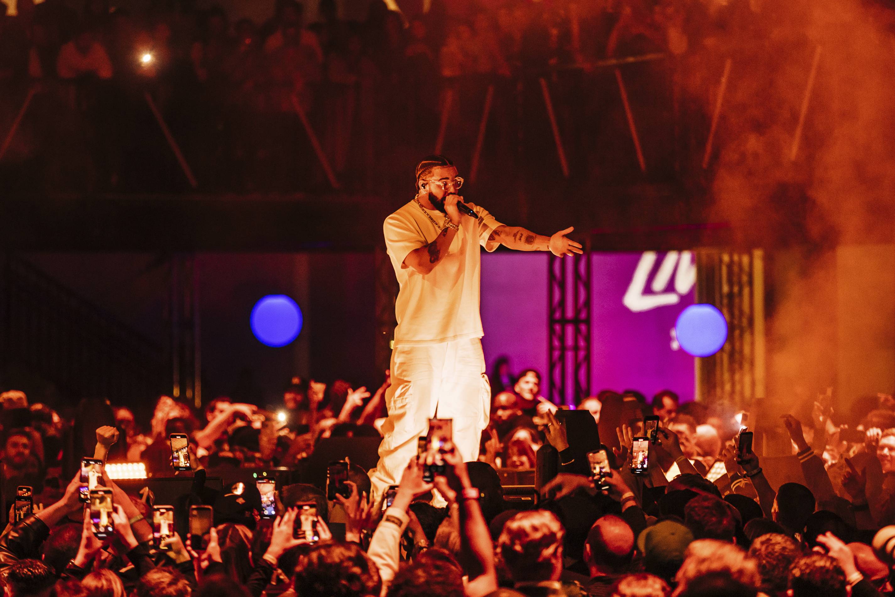 Drake performing at Uncommon Entertainment's Super Bowl 2022 event