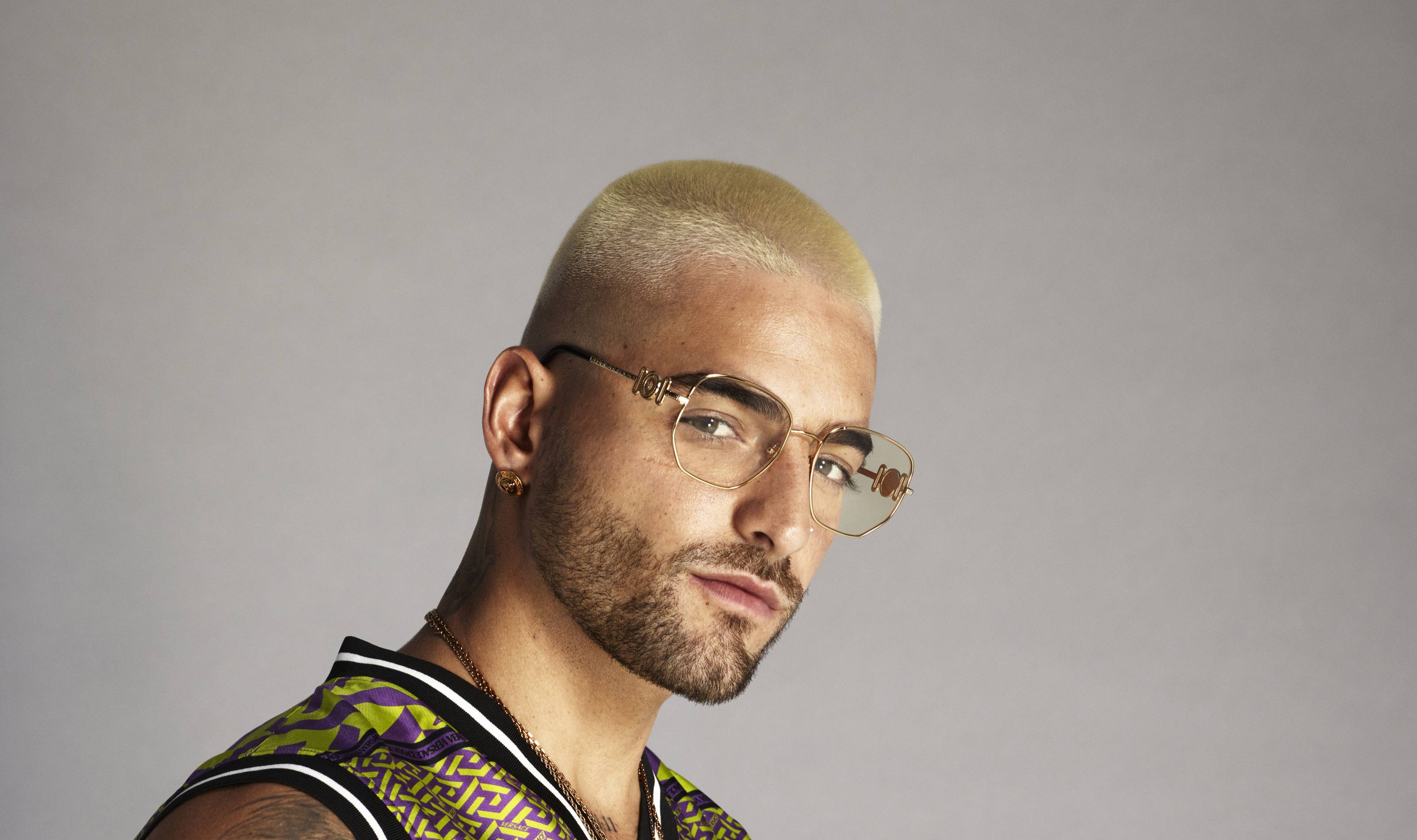 Maluma in Versace 2022 eyewear campaign